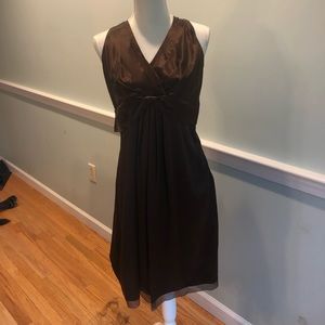 Ann Taylor Chocolate Brown V-neck Dress Size 10